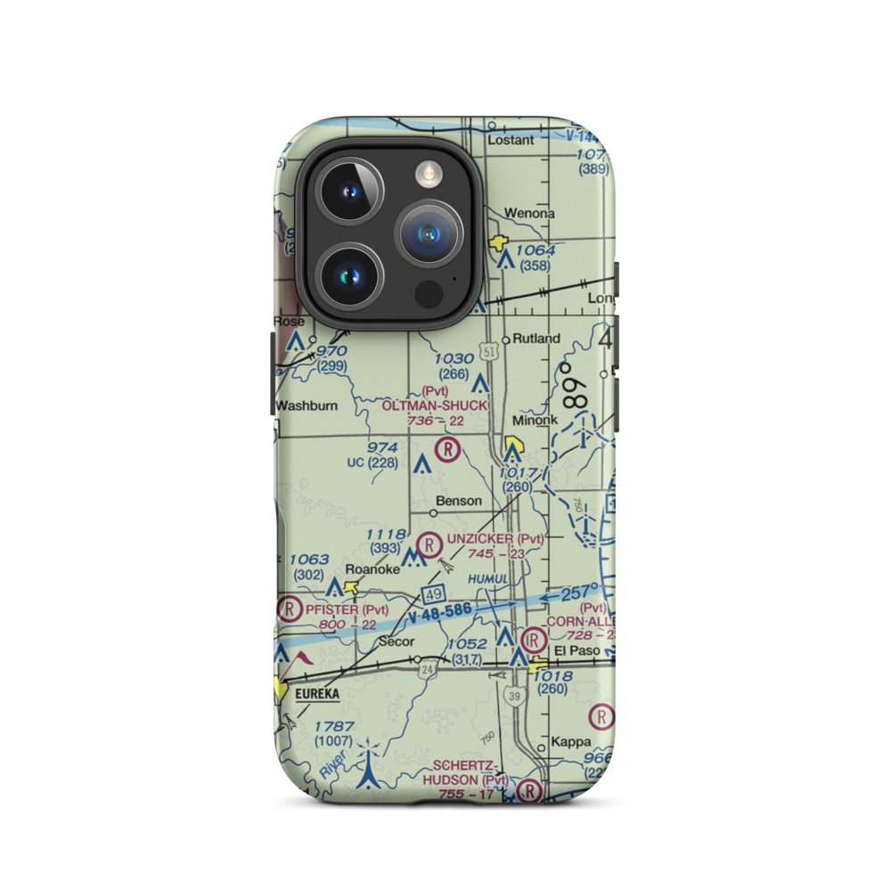 Oltman-Shuck Airport (83IL) VFR Sectional  Tough iPhone Case iPhone 16 Pro model shown