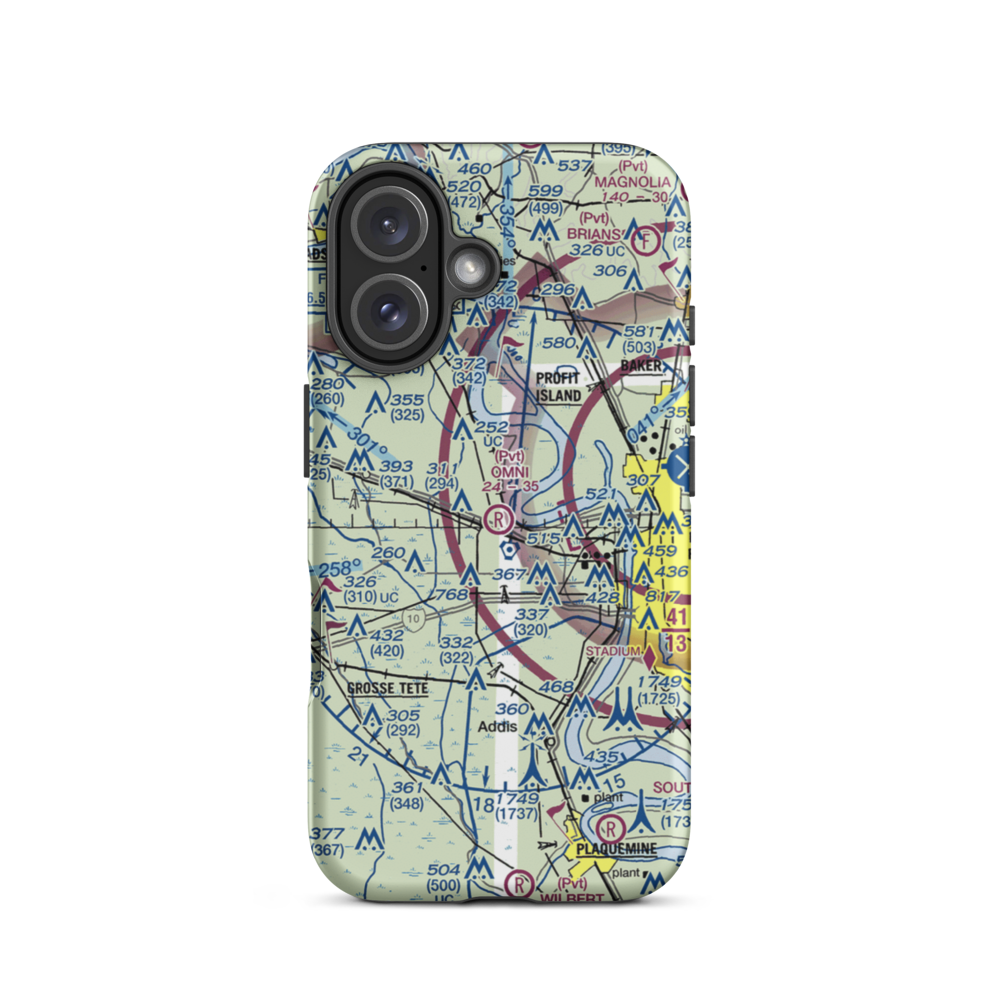 Omni Airport (LA46) VFR Sectional  Tough iPhone Case iPhone 16 model shown