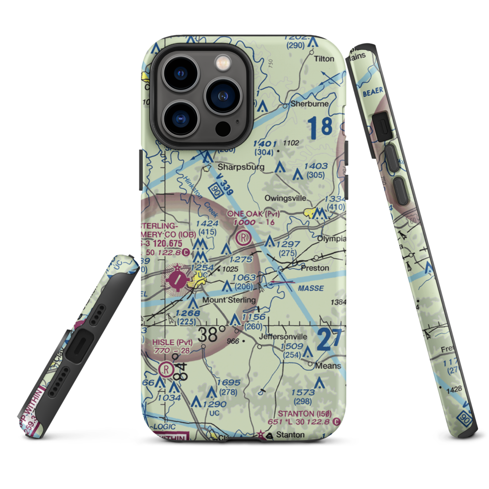 One Oak Airport (77KY) VFR Sectional  Tough iPhone Case iPhone 13 Pro Max model shown