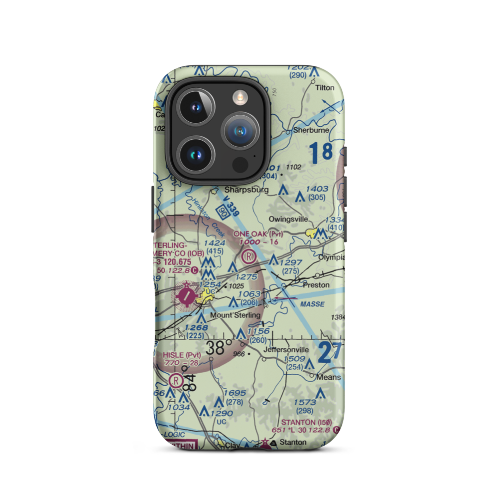 One Oak Airport (77KY) VFR Sectional  Tough iPhone Case iPhone 16 Pro model shown