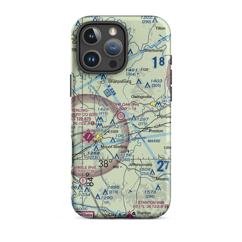One Oak Airport (77KY) VFR Sectional  Tough iPhone Case iPhone 16 Pro Max model shown