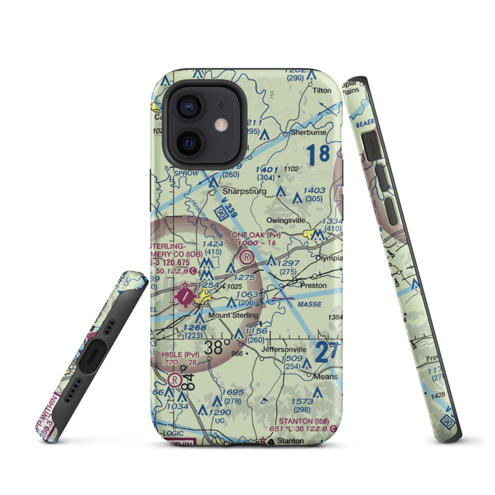 One Oak Airport (77KY) VFR Sectional  Tough iPhone Case iPhone 12 model shown