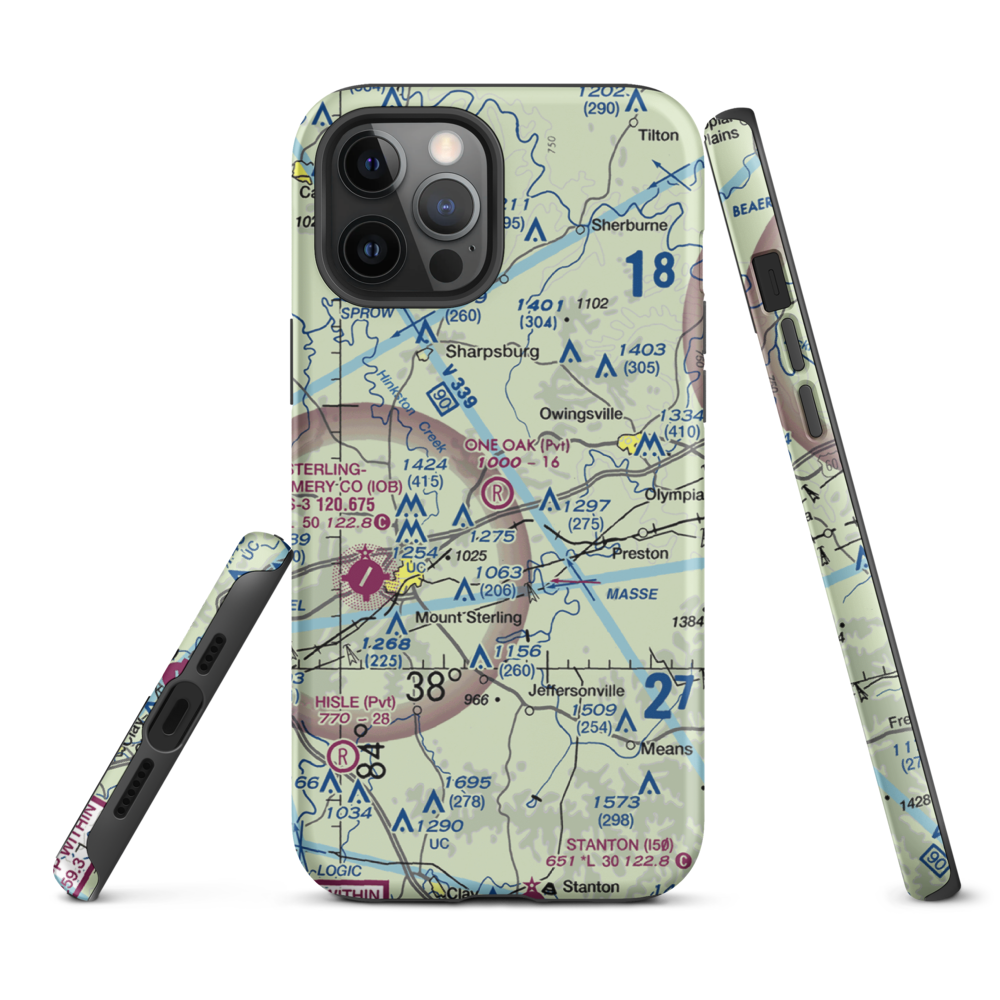 One Oak Airport (77KY) VFR Sectional  Tough iPhone Case iPhone 12 Pro Max model shown