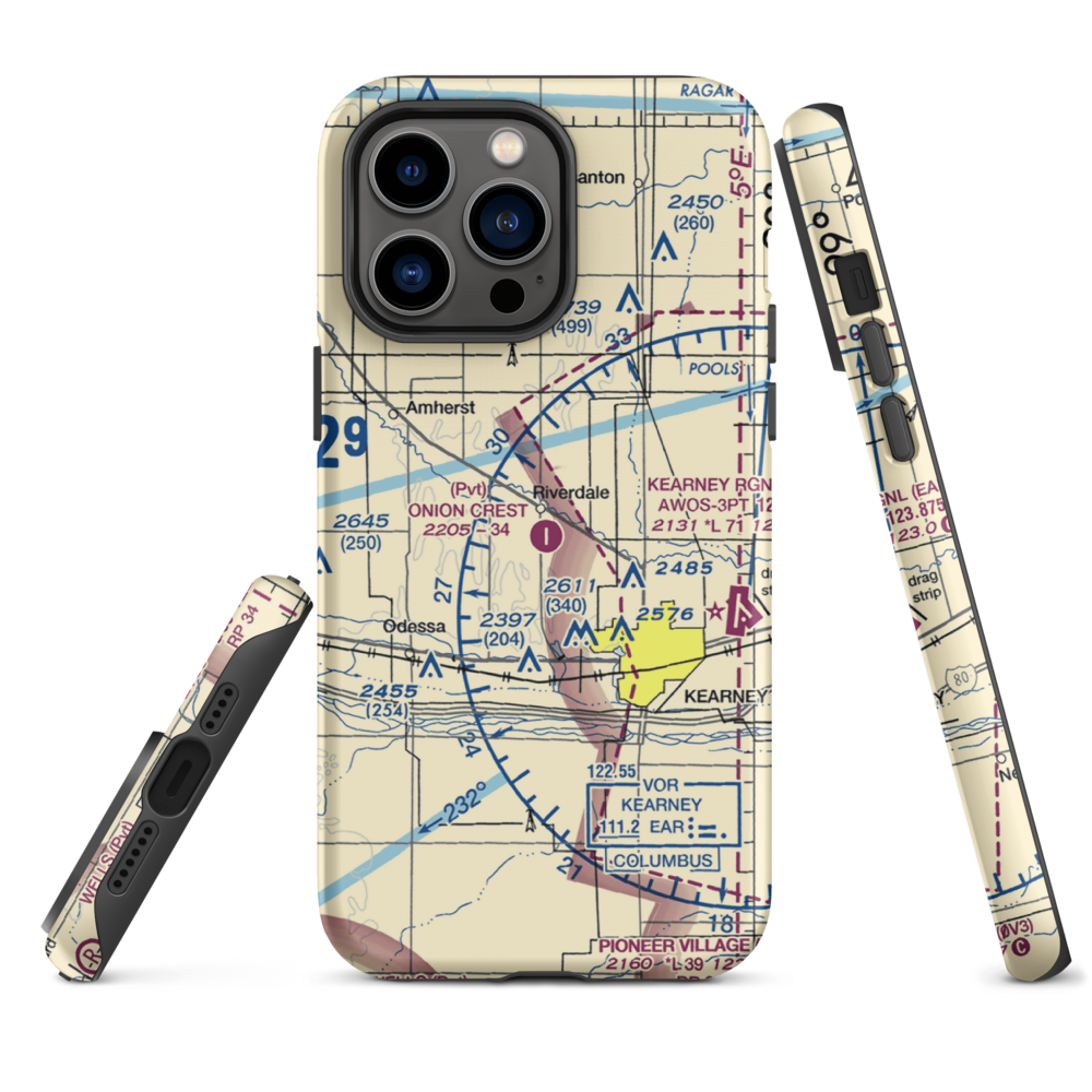 Onion Crest Airpark (43NE) VFR Sectional  Tough iPhone Case iPhone 14 Pro Max model shown