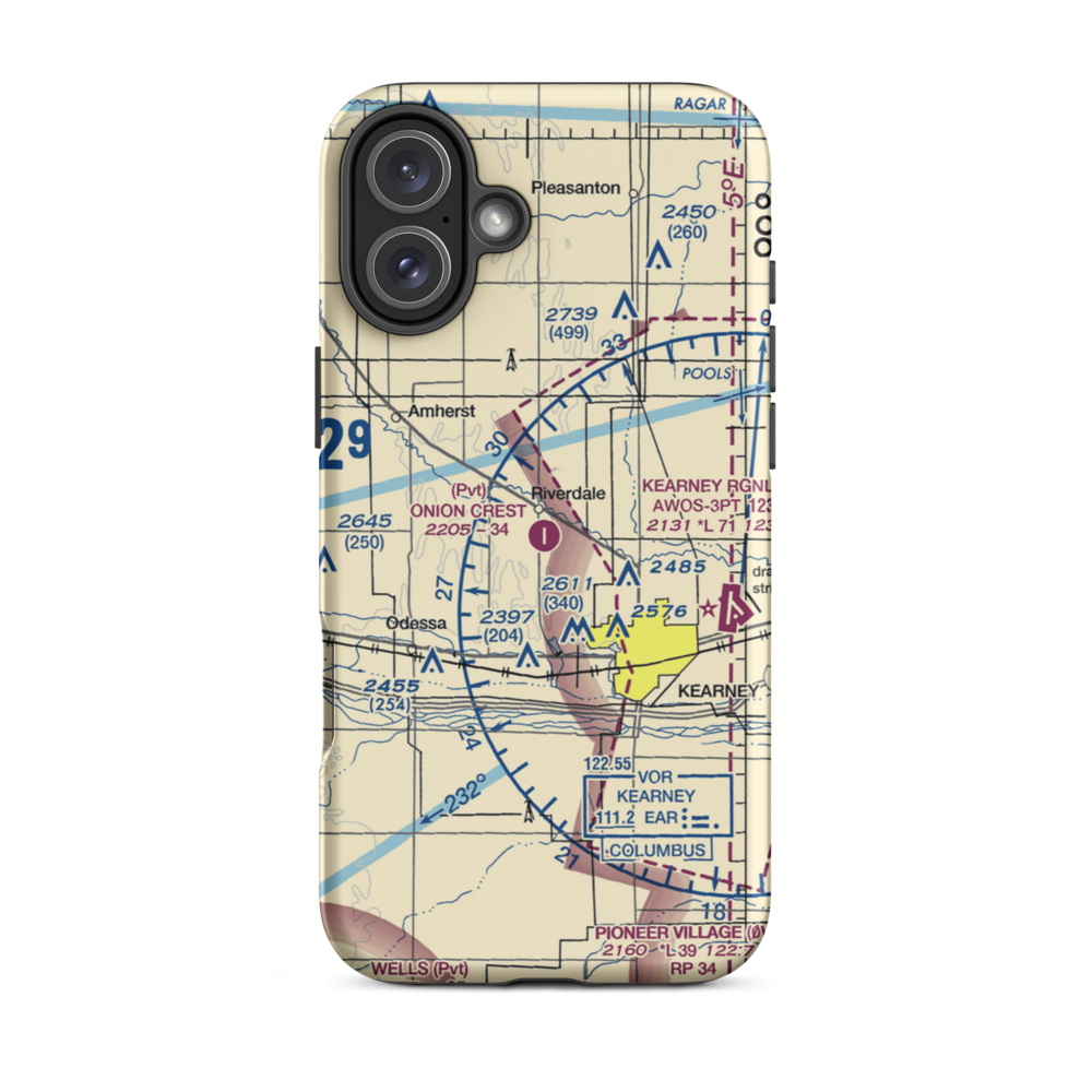 Onion Crest Airpark (43NE) VFR Sectional  Tough iPhone Case iPhone 16 Plus model shown
