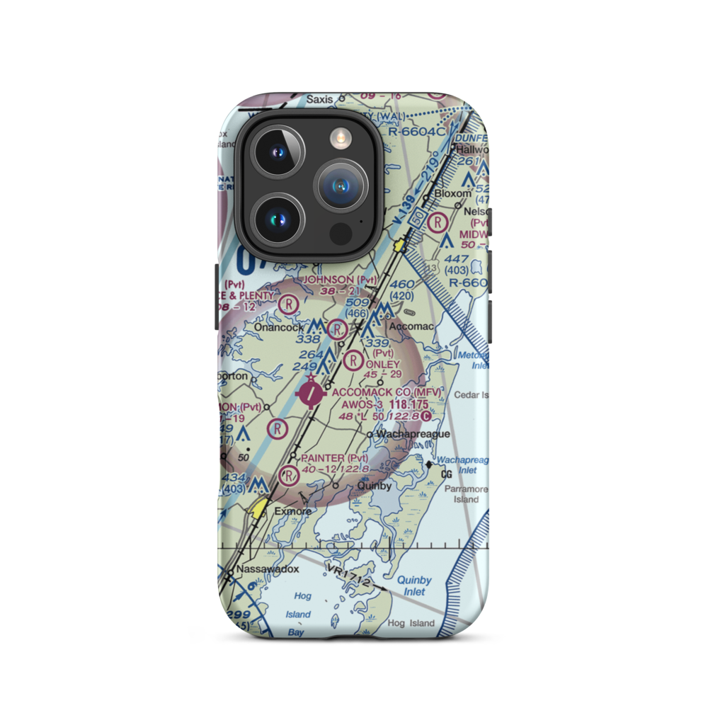 Onley Airport (VG20) VFR Sectional  Tough iPhone Case iPhone 16 Pro model shown