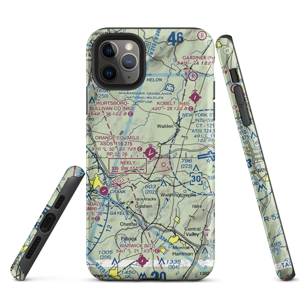 Orange County Airport (MGJ) VFR Sectional  Tough iPhone Case iPhone 11 Pro Max model shown
