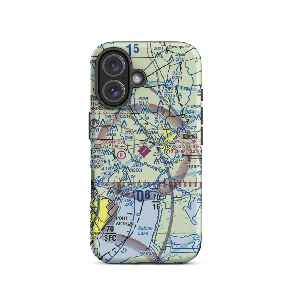 Orange County Airport (ORG) VFR Sectional  Tough iPhone Case iPhone 16 model shown