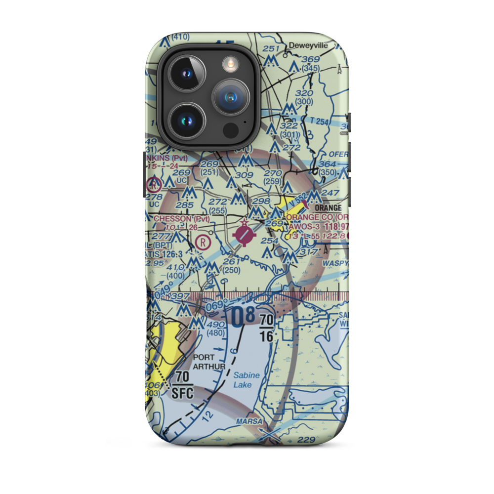 Orange County Airport (ORG) VFR Sectional  Tough iPhone Case iPhone 16 Pro Max model shown