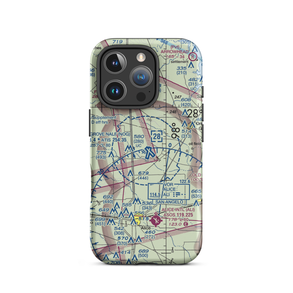 Orange Grove Naval Auxiliary Landing Field (NOG) VFR Sectional  Tough iPhone Case iPhone 16 Pro model shown