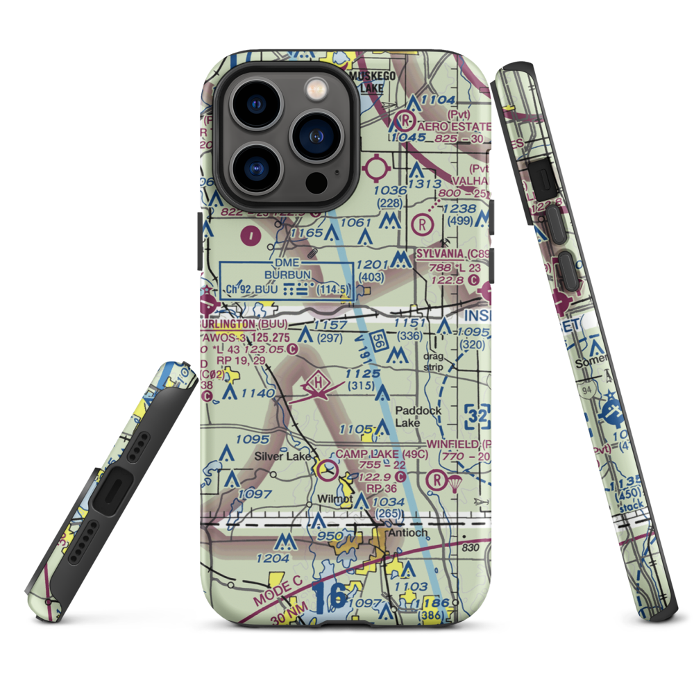 Ori Airport (WI86) VFR Sectional  Tough iPhone Case iPhone 13 Pro Max model shown