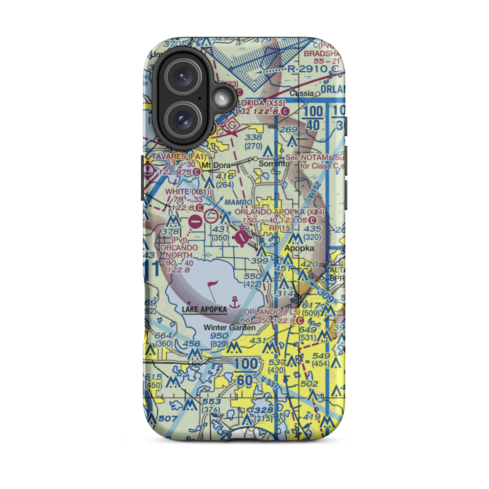 Orlando Apopka Airport (X04) VFR Sectional  Tough iPhone Case iPhone 16 Plus model shown