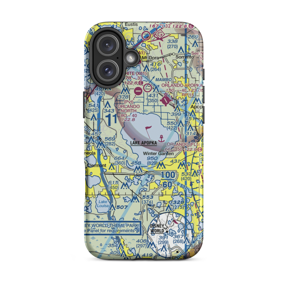 Orlando Seaplane Base (FL5) VFR Sectional  Tough iPhone Case iPhone 16 Plus model shown