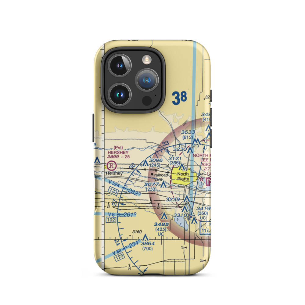 Orr Field (NE25) VFR Sectional  Tough iPhone Case iPhone 16 Pro model shown