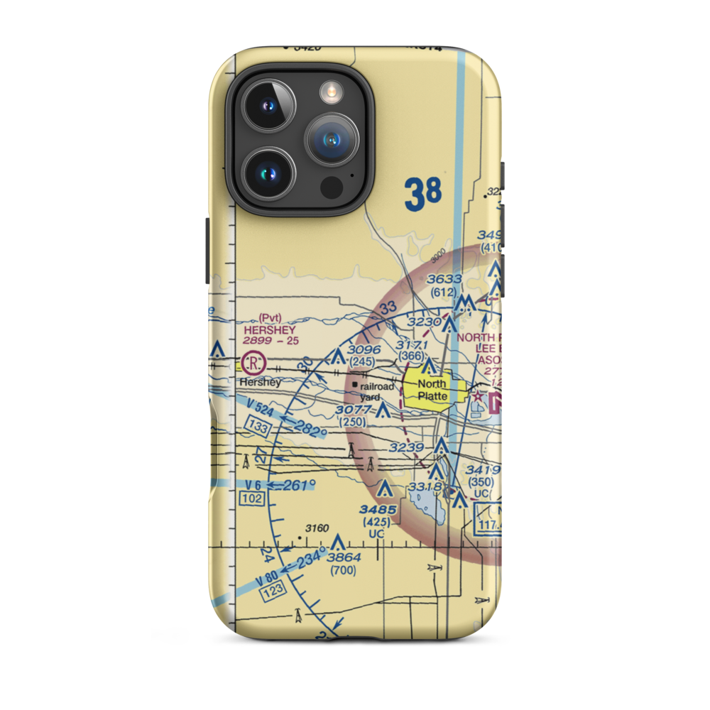 Orr Field (NE25) VFR Sectional  Tough iPhone Case iPhone 16 Pro Max model shown