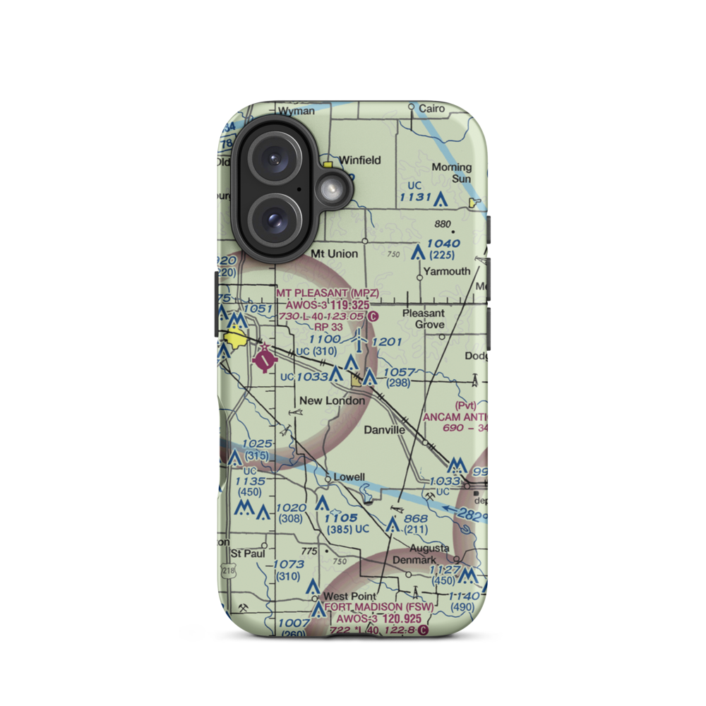 Orr-Port Airport (IA22) VFR Sectional  Tough iPhone Case iPhone 16 model shown