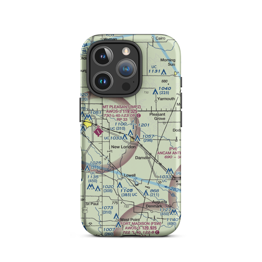 Orr-Port Airport (IA22) VFR Sectional  Tough iPhone Case iPhone 16 Pro model shown