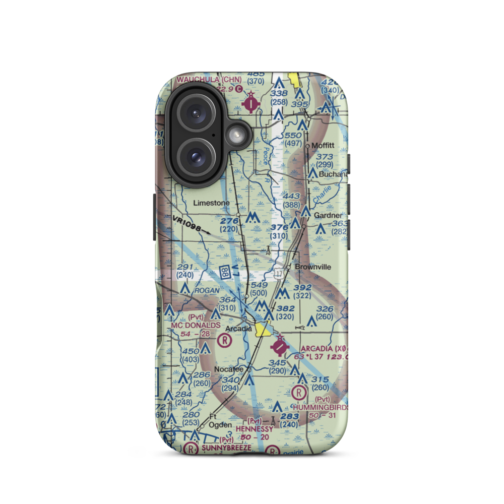 Ott's Landing Airport (0FA1) VFR Sectional  Tough iPhone Case iPhone 16 model shown