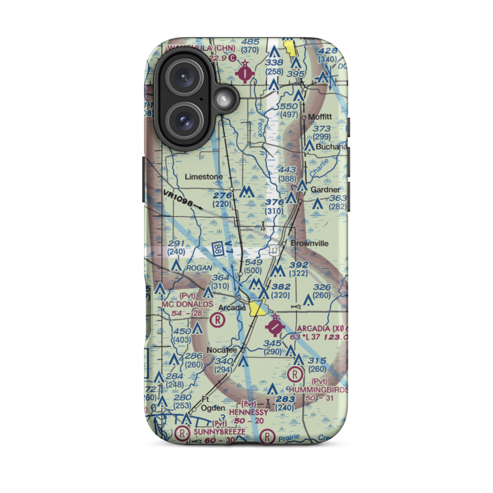 Ott's Landing Airport (0FA1) VFR Sectional  Tough iPhone Case iPhone 16 Plus model shown