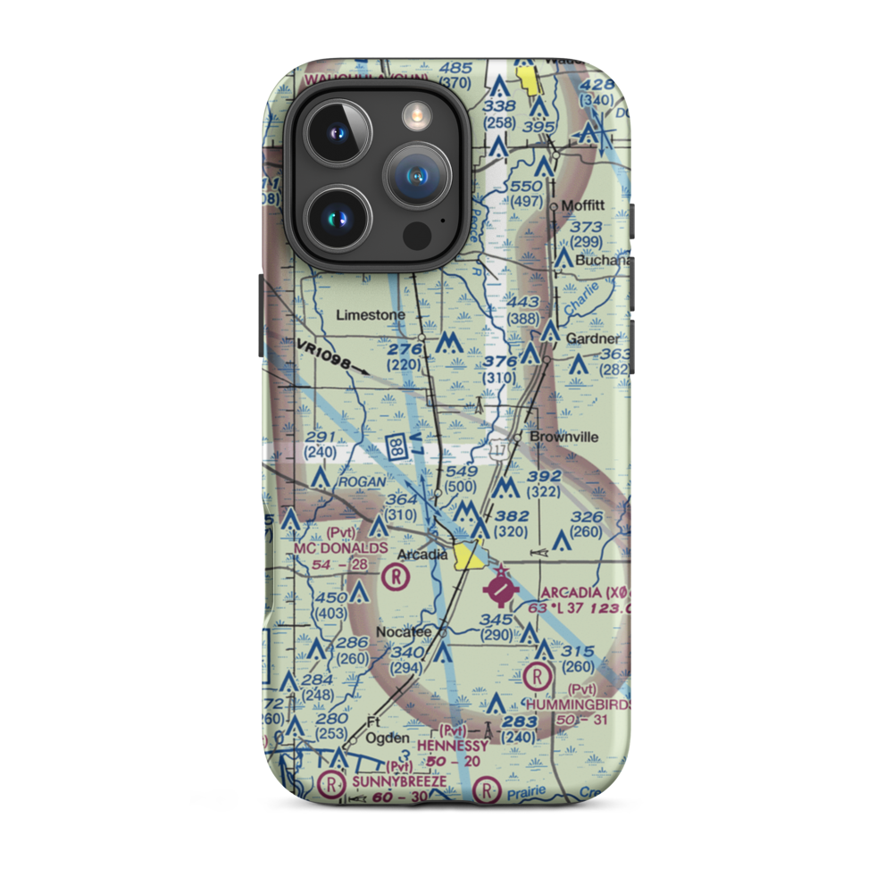 Ott's Landing Airport (0FA1) VFR Sectional  Tough iPhone Case iPhone 16 Pro Max model shown