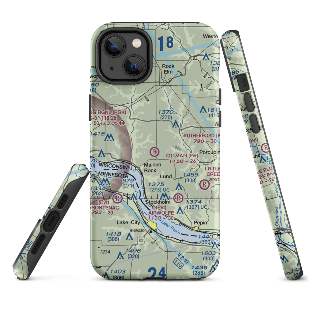 Ottman Landing Airport (5WN9) VFR Sectional  Tough iPhone Case iPhone 14 Plus model shown