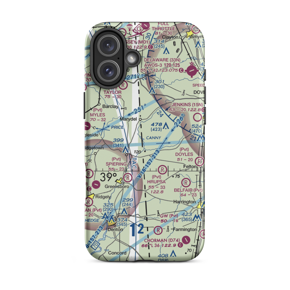 Our Domain Airport (7MD0) VFR Sectional  Tough iPhone Case iPhone 16 Plus model shown