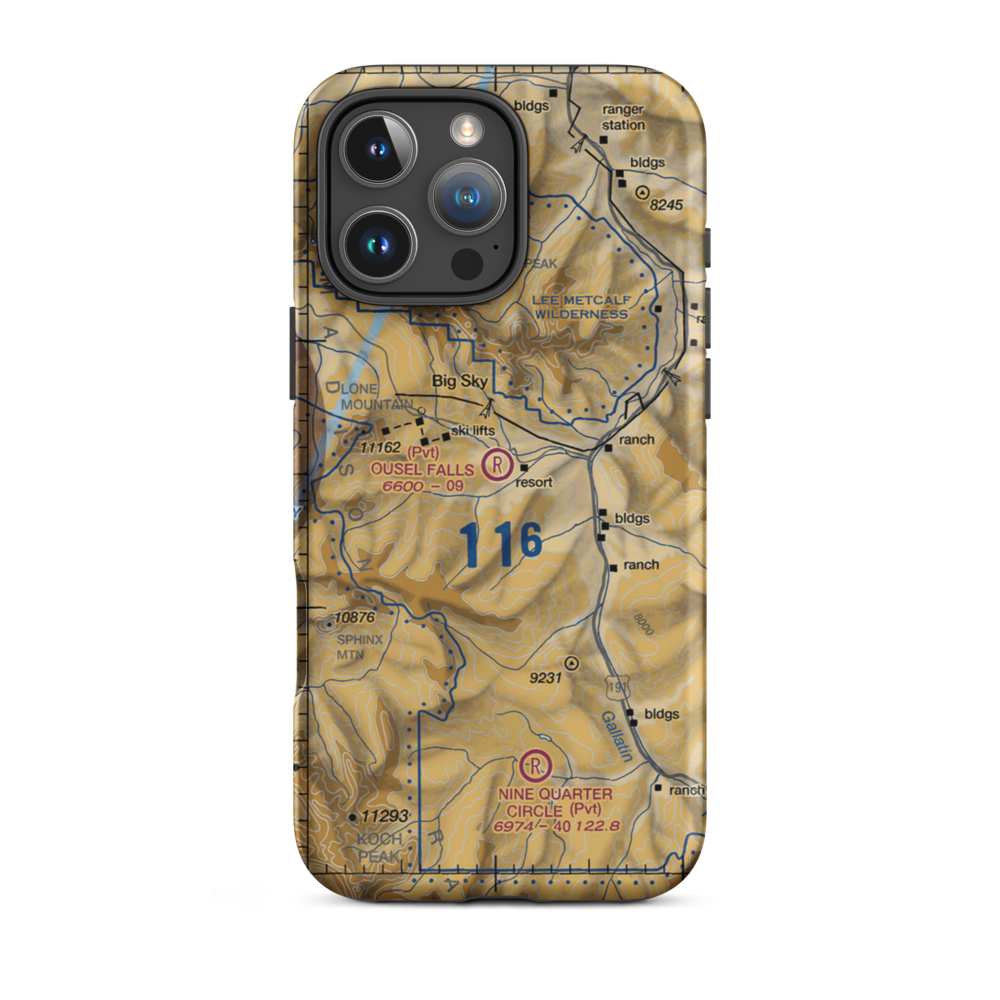Ousel Falls Airport (MT94) VFR Sectional  Tough iPhone Case iPhone 16 Pro Max model shown