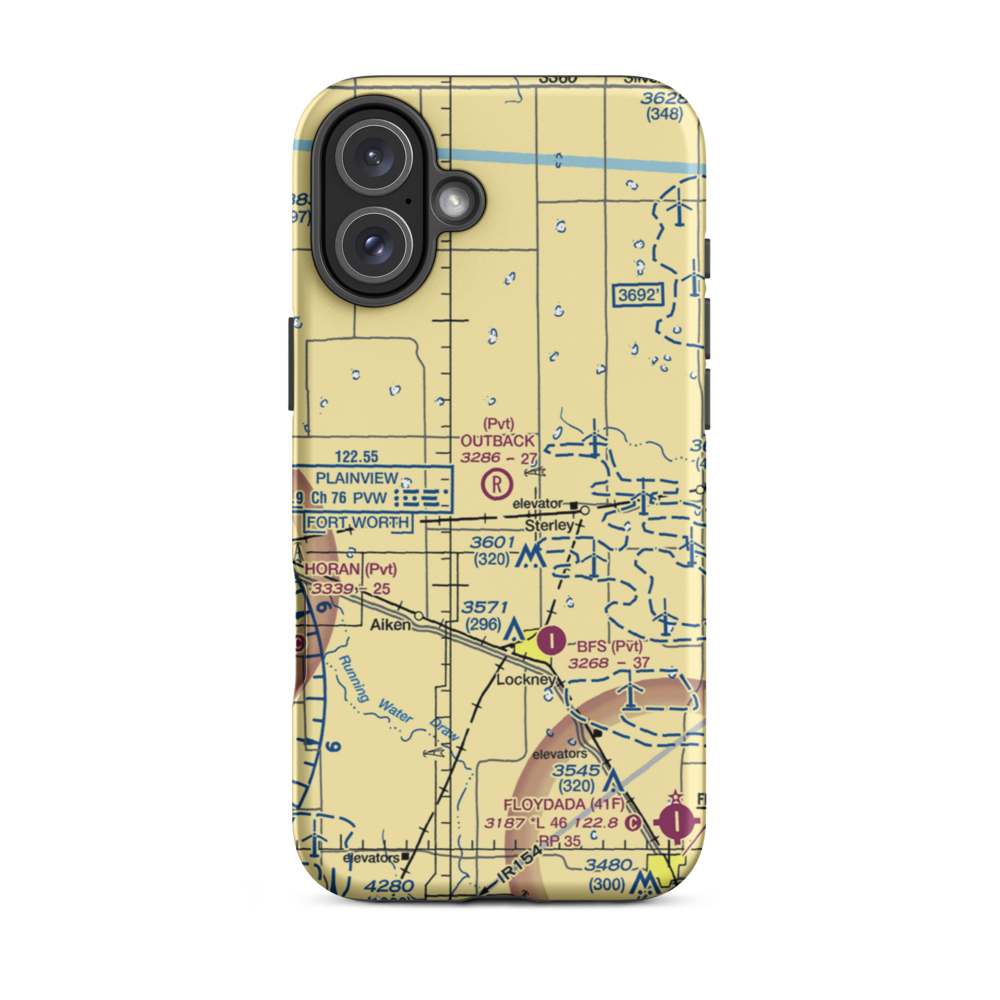 Outback Airport (5XS7) VFR Sectional  Tough iPhone Case iPhone 16 Plus model shown