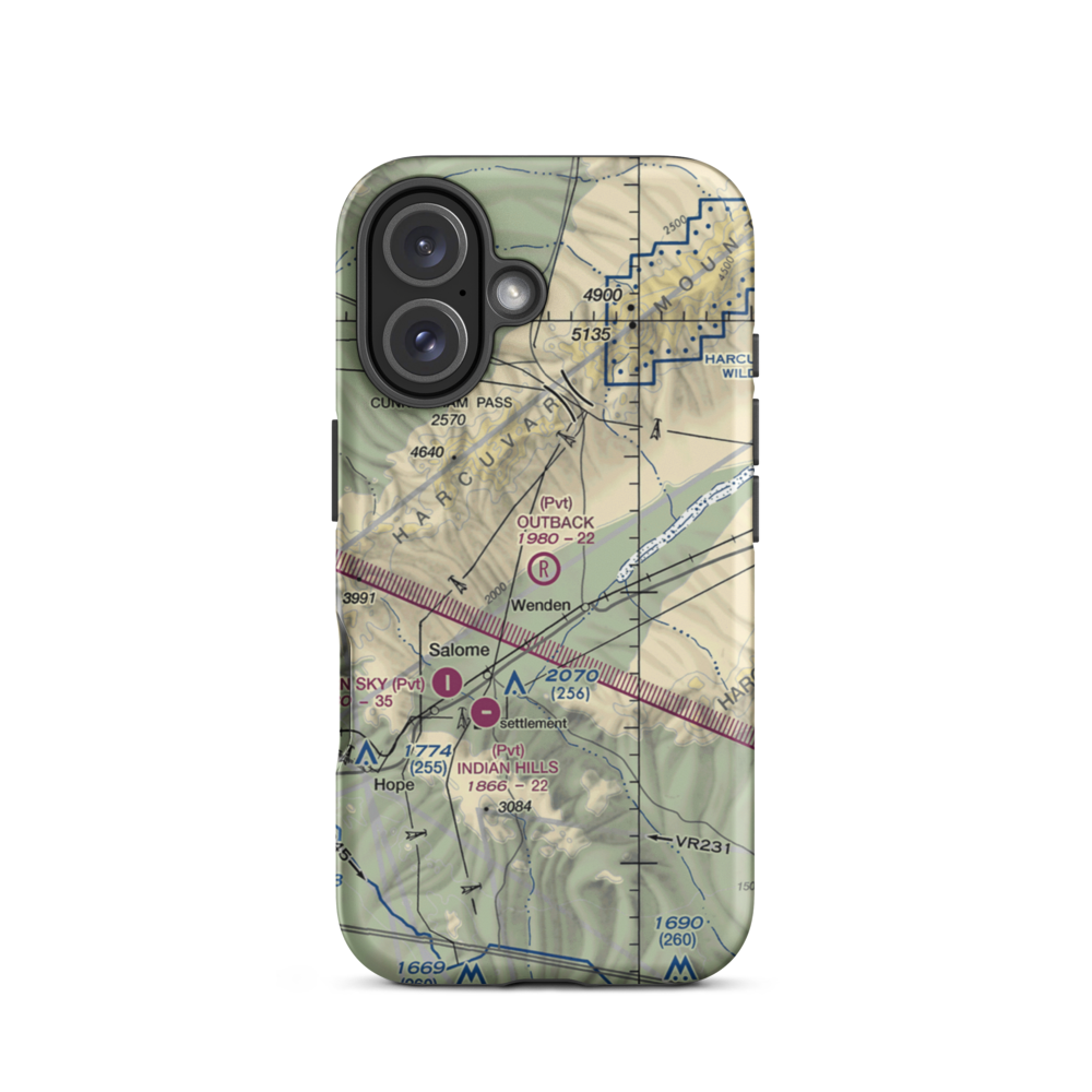 Outback Ranch Airstrip (AZ01) VFR Sectional  Tough iPhone Case iPhone 16 model shown