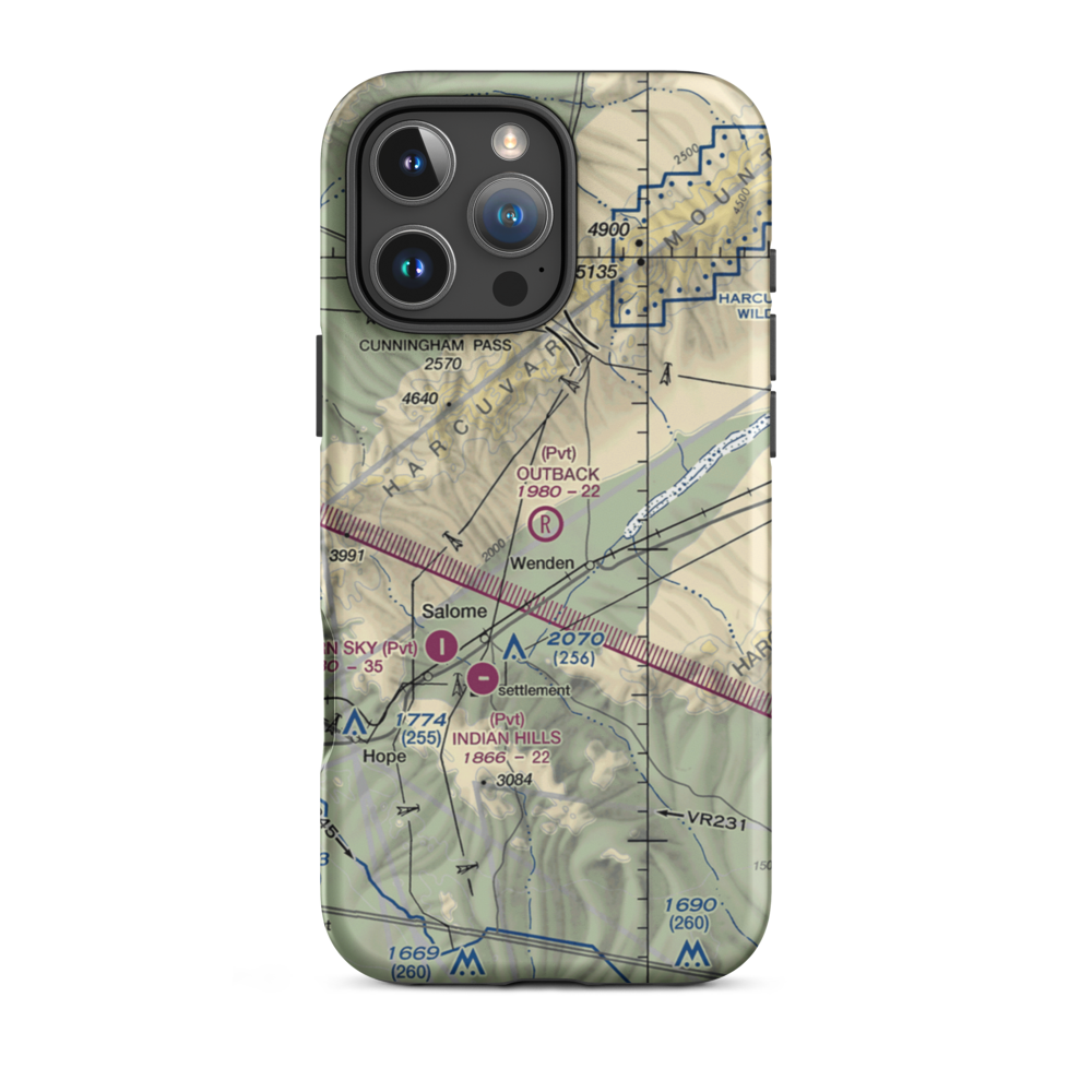 Outback Ranch Airstrip (AZ01) VFR Sectional  Tough iPhone Case iPhone 16 Pro Max model shown