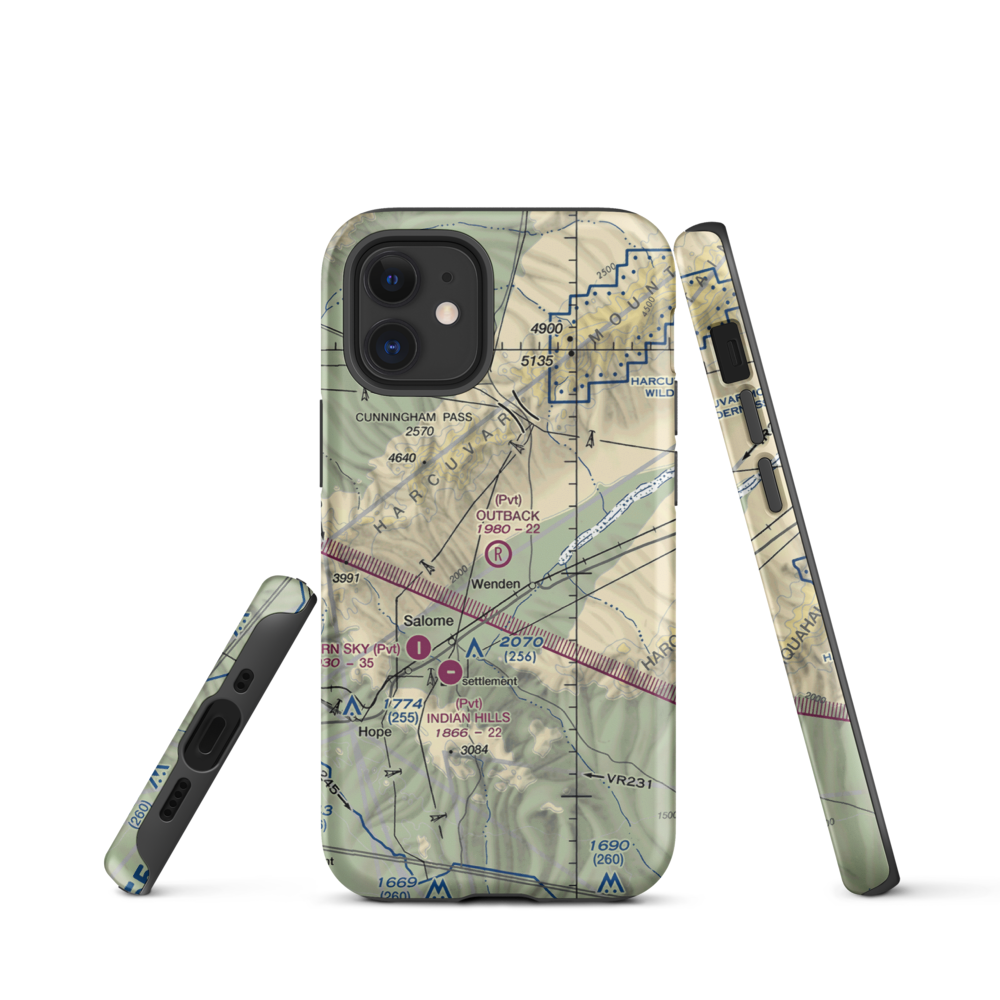 Outback Ranch Airstrip (AZ01) VFR Sectional  Tough iPhone Case iPhone 12 mini model shown