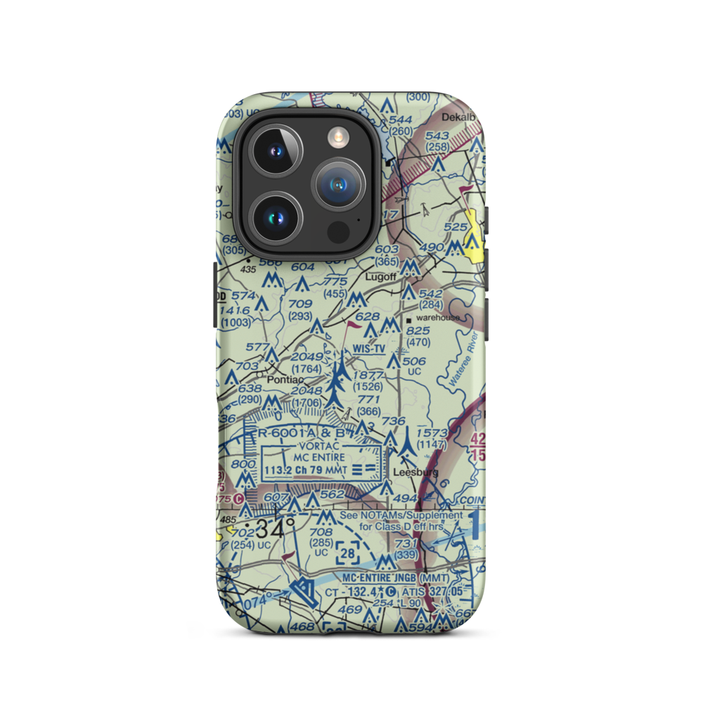 Over the Hill Airport (12SC) VFR Sectional  Tough iPhone Case iPhone 16 Pro model shown