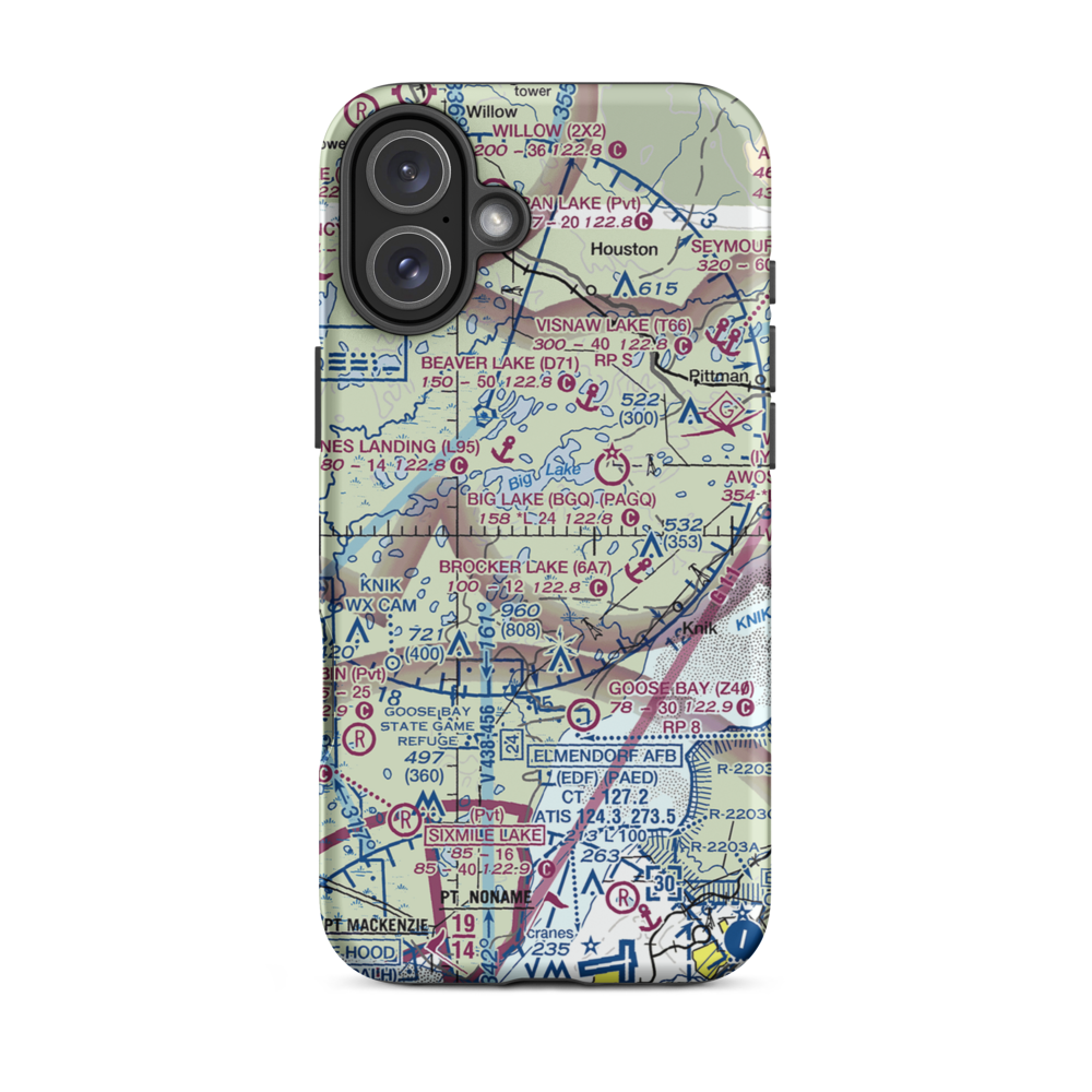 Owen Field (20AK) VFR Sectional  Tough iPhone Case iPhone 16 Plus model shown