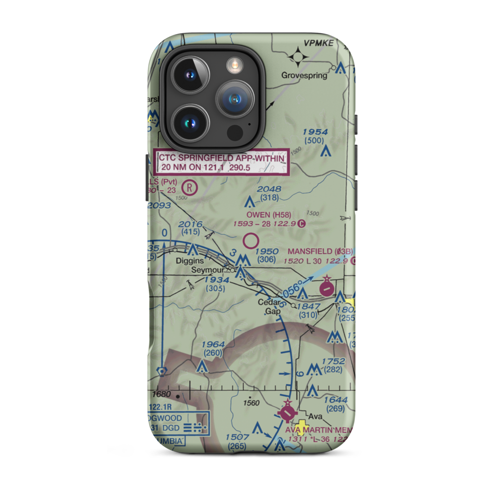 Owen Field (H58) VFR Sectional  Tough iPhone Case iPhone 16 Pro Max model shown