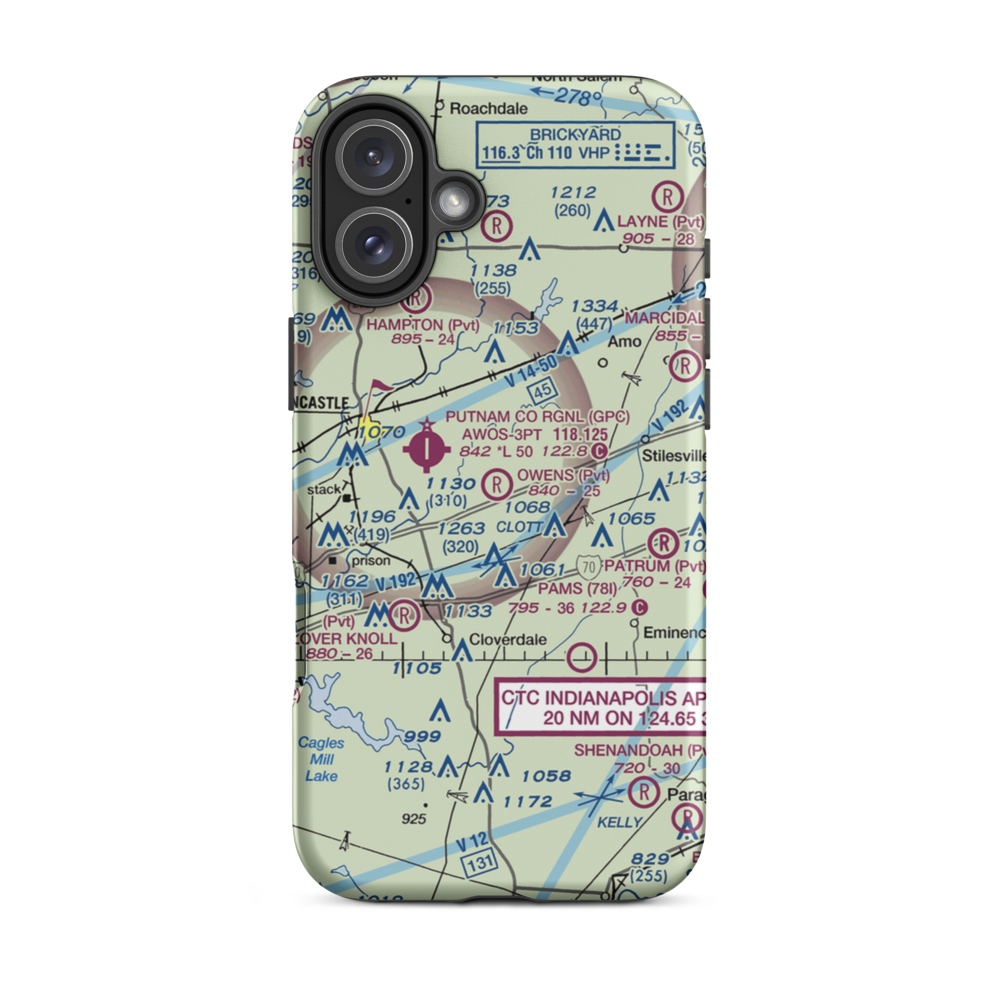 Owens Field (II29) VFR Sectional  Tough iPhone Case iPhone 16 Plus model shown