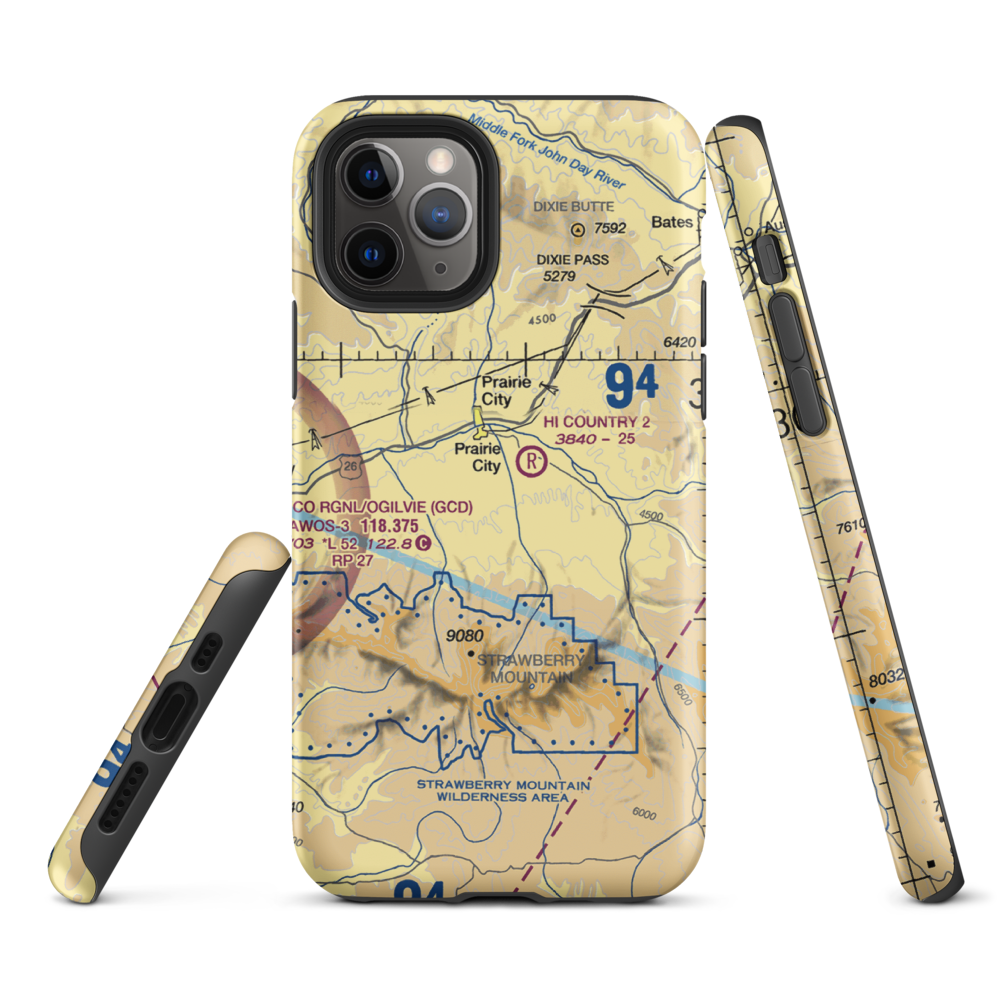 Oxbow Ranch Airport (OR17) VFR Sectional  Tough iPhone Case iPhone 11 Pro model shown