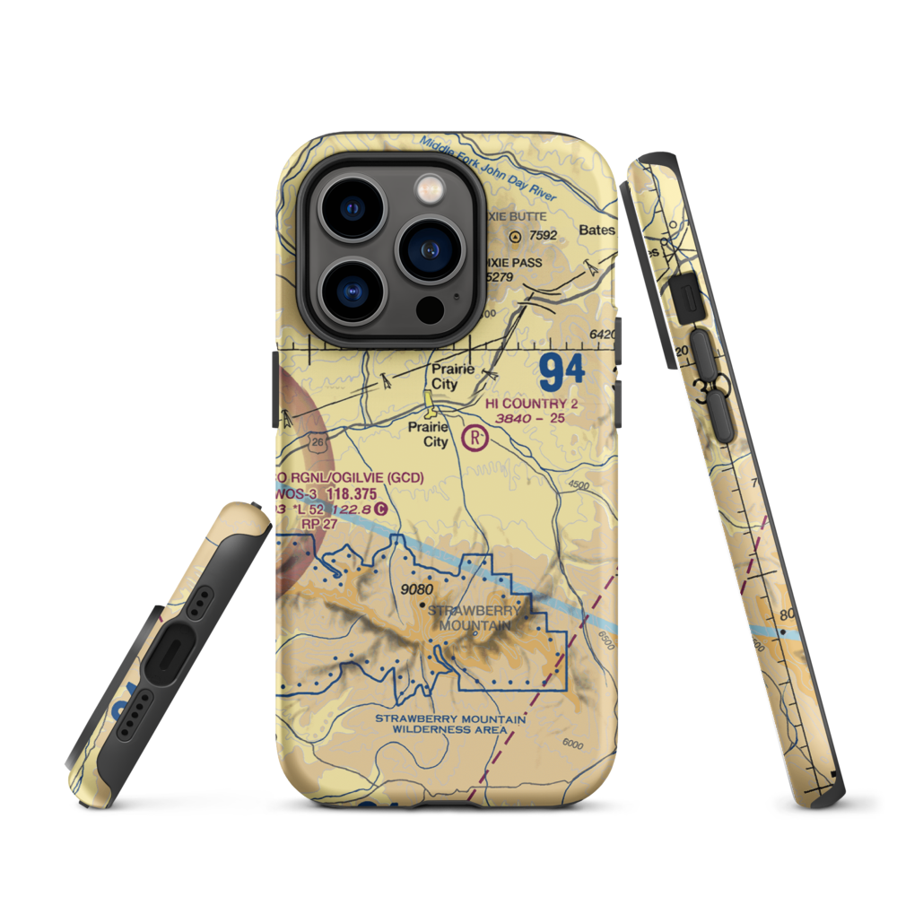 Oxbow Ranch Airport (OR17) VFR Sectional  Tough iPhone Case iPhone 14 Pro model shown