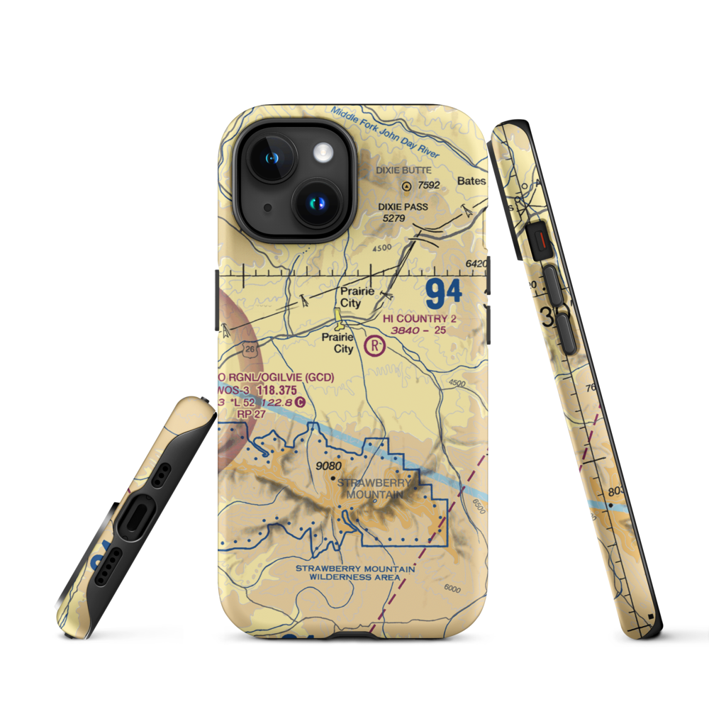 Oxbow Ranch Airport (OR17) VFR Sectional  Tough iPhone Case iPhone 15 model shown