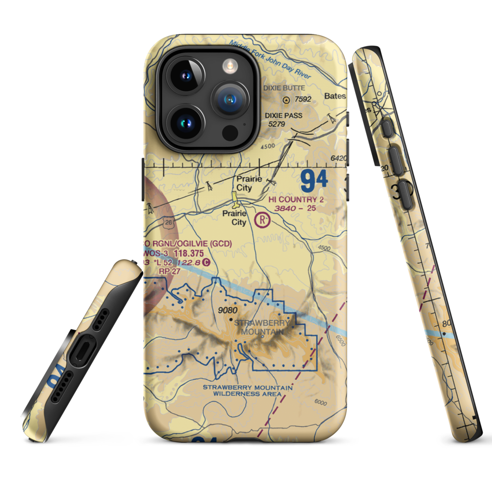 Oxbow Ranch Airport (OR17) VFR Sectional  Tough iPhone Case iPhone 15 Pro Max model shown