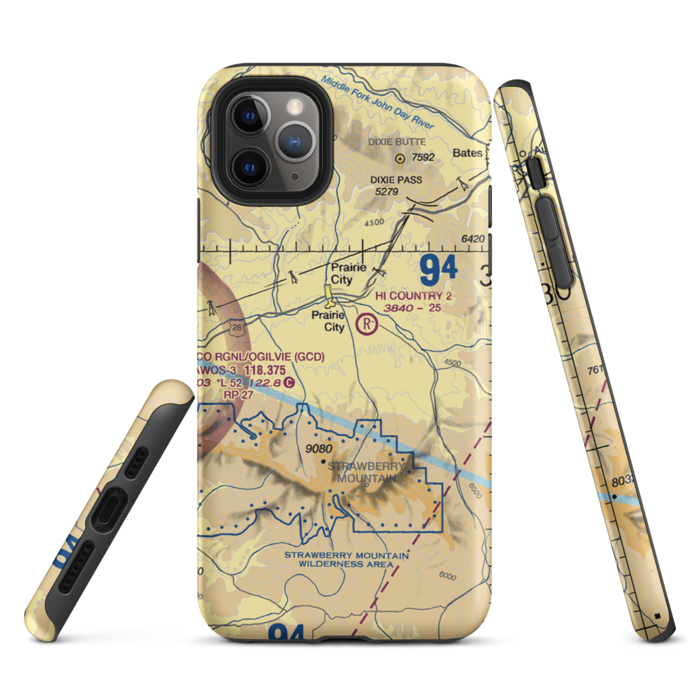 Oxbow Ranch Airport (OR17) VFR Sectional  Tough iPhone Case iPhone 11 Pro Max model shown