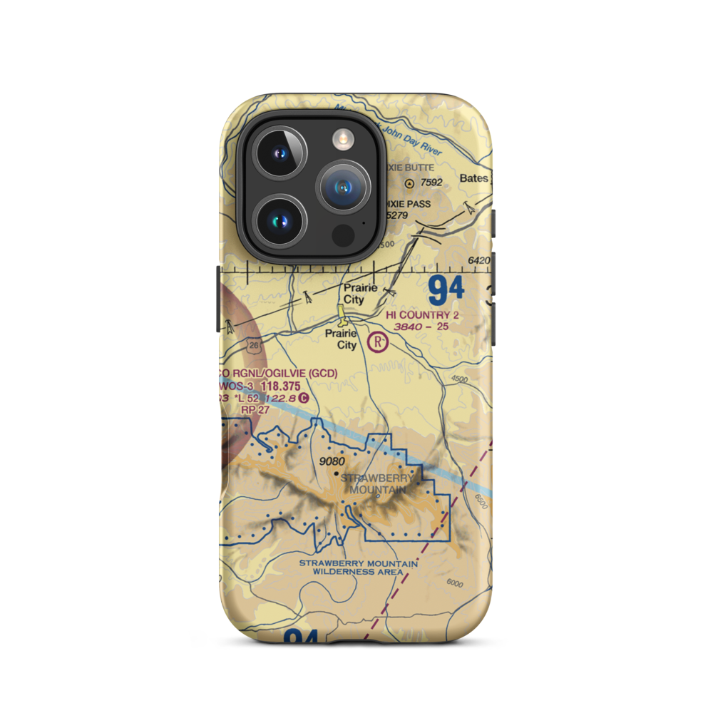 Oxbow Ranch Airport (OR17) VFR Sectional  Tough iPhone Case iPhone 16 Pro model shown