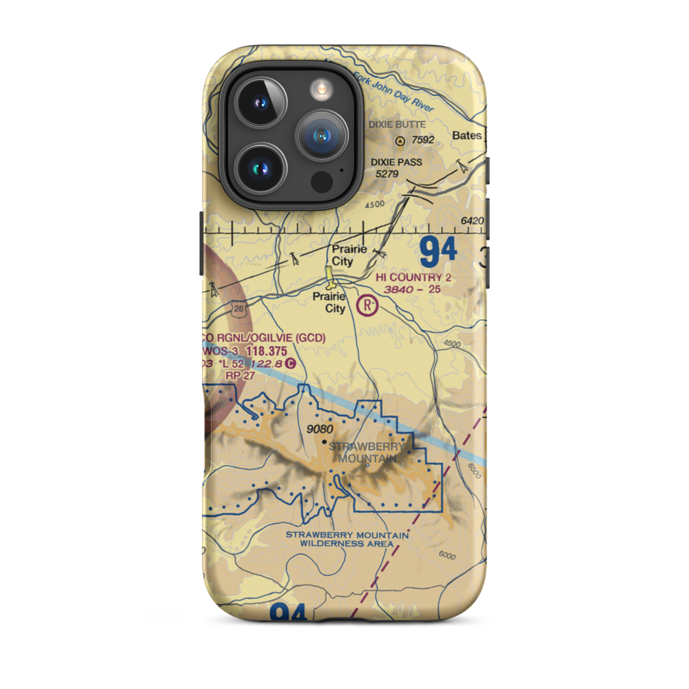 Oxbow Ranch Airport (OR17) VFR Sectional  Tough iPhone Case iPhone 16 Pro Max model shown
