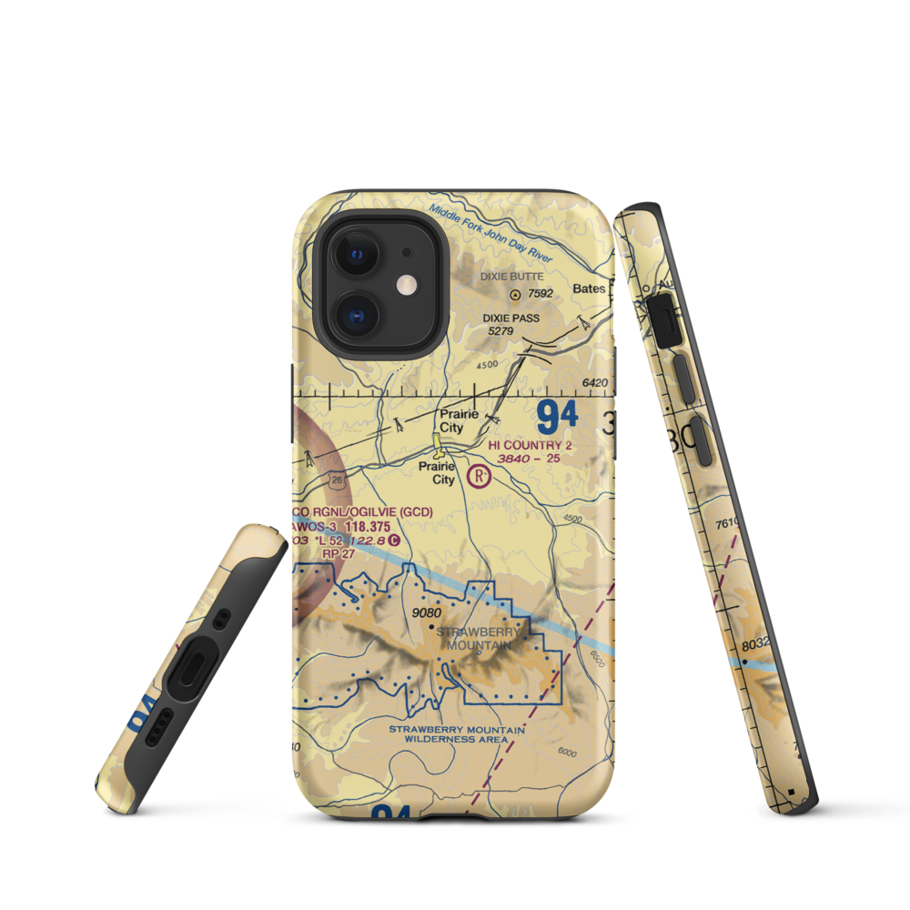 Oxbow Ranch Airport (OR17) VFR Sectional  Tough iPhone Case iPhone 12 mini model shown
