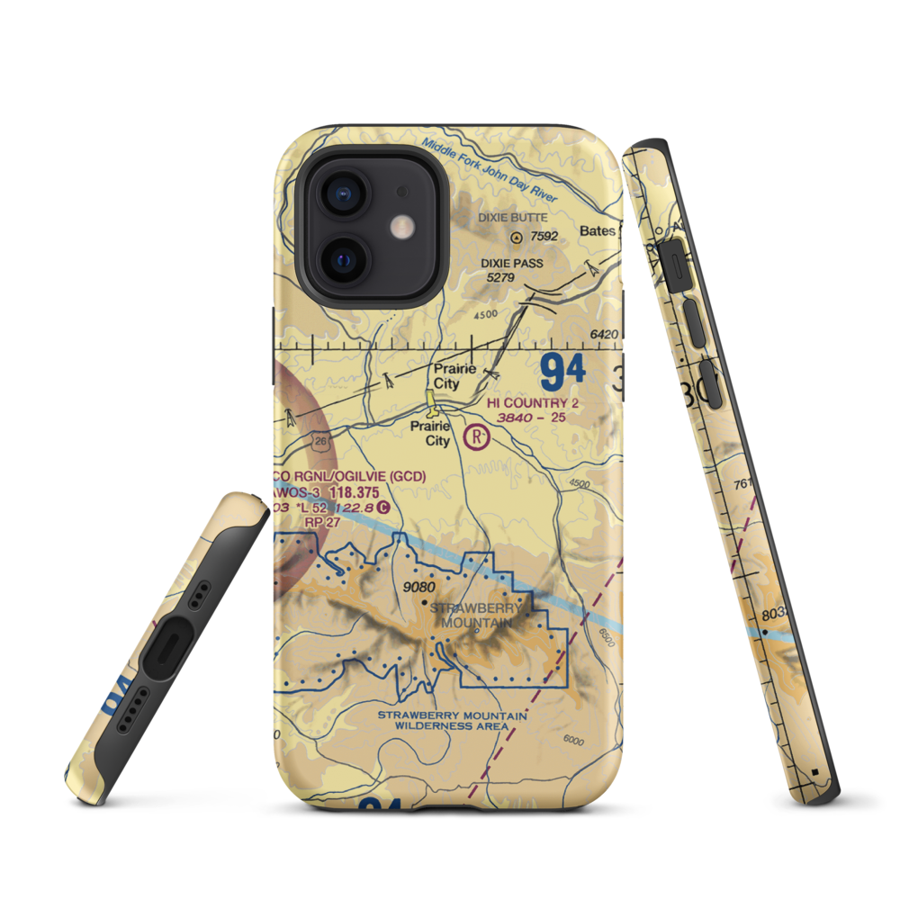 Oxbow Ranch Airport (OR17) VFR Sectional  Tough iPhone Case iPhone 12 model shown