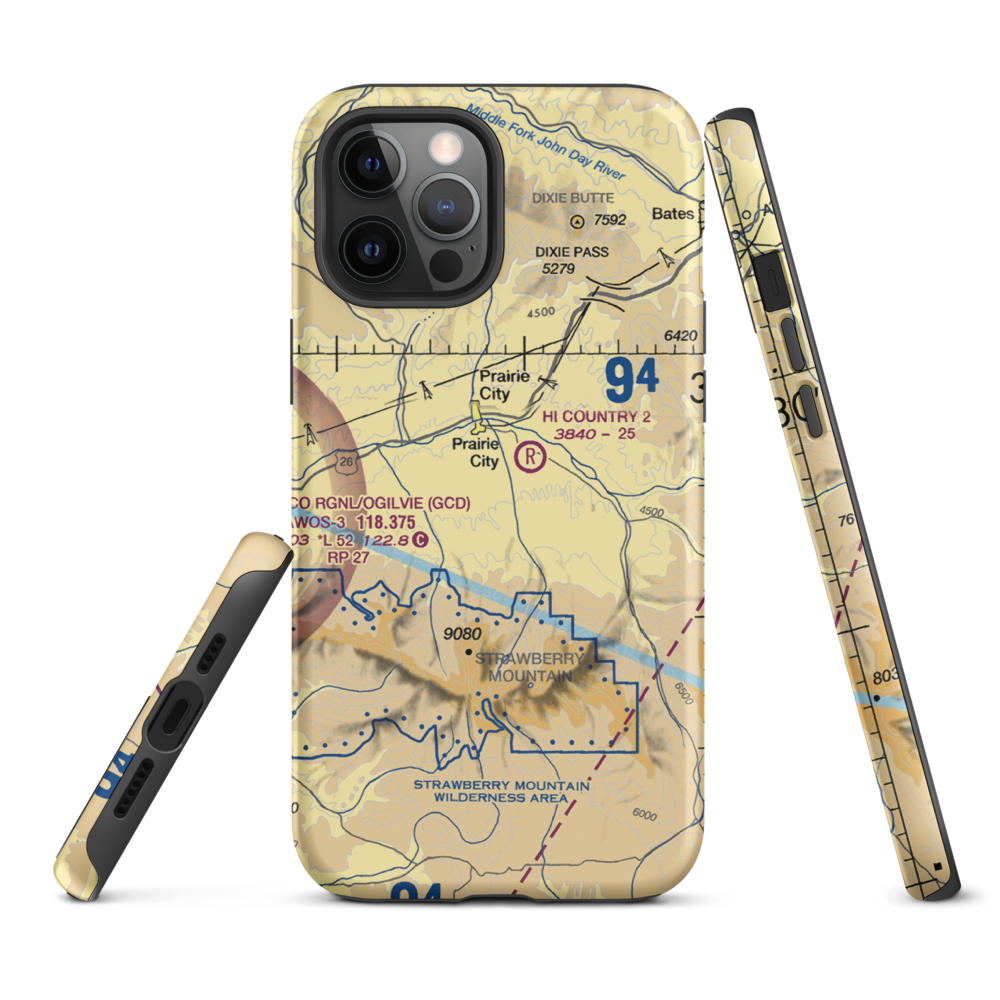 Oxbow Ranch Airport (OR17) VFR Sectional  Tough iPhone Case iPhone 12 Pro Max model shown