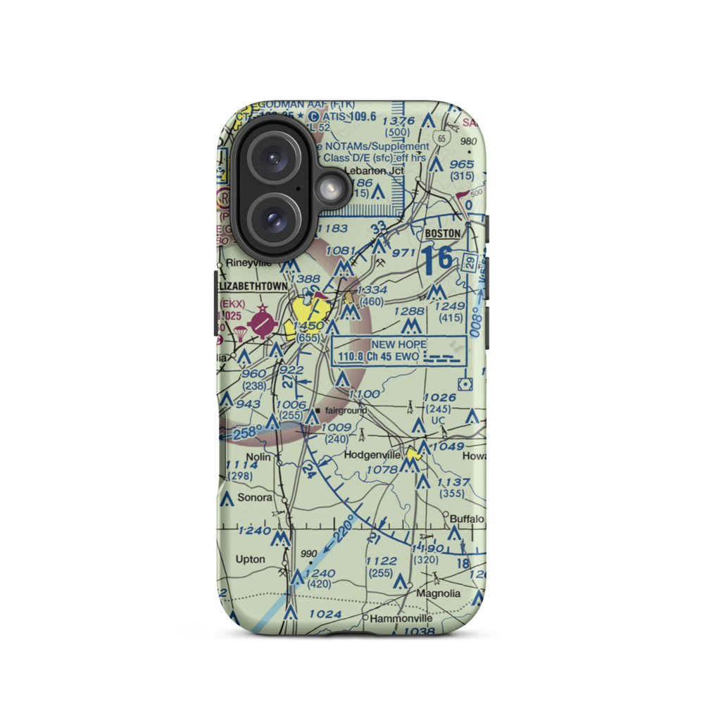 Oz Airport (2KY4) VFR Sectional  Tough iPhone Case iPhone 16 model shown