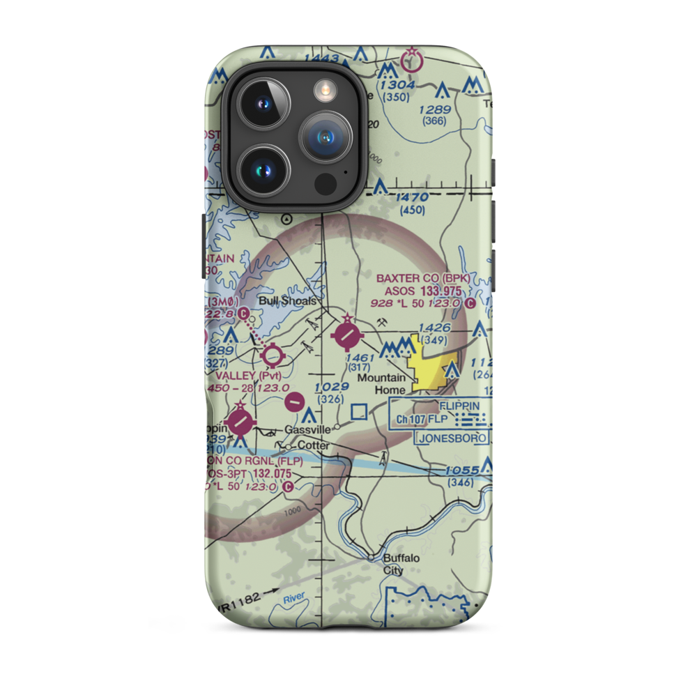 Ozark Regional Airport (BPK) VFR Sectional  Tough iPhone Case iPhone 16 Pro Max model shown