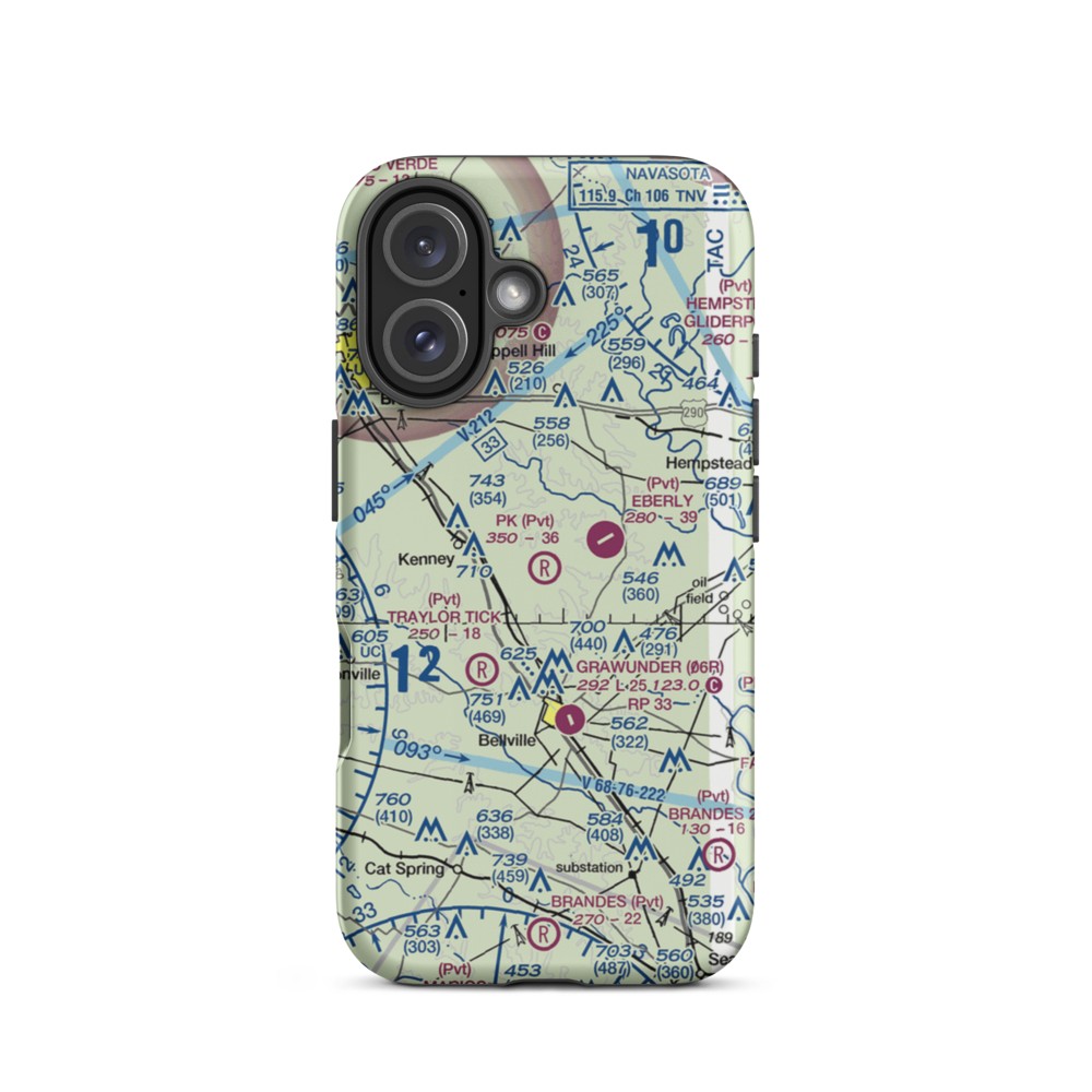 P-K Ranch Airport (60TX) VFR Sectional  Tough iPhone Case iPhone 16 model shown