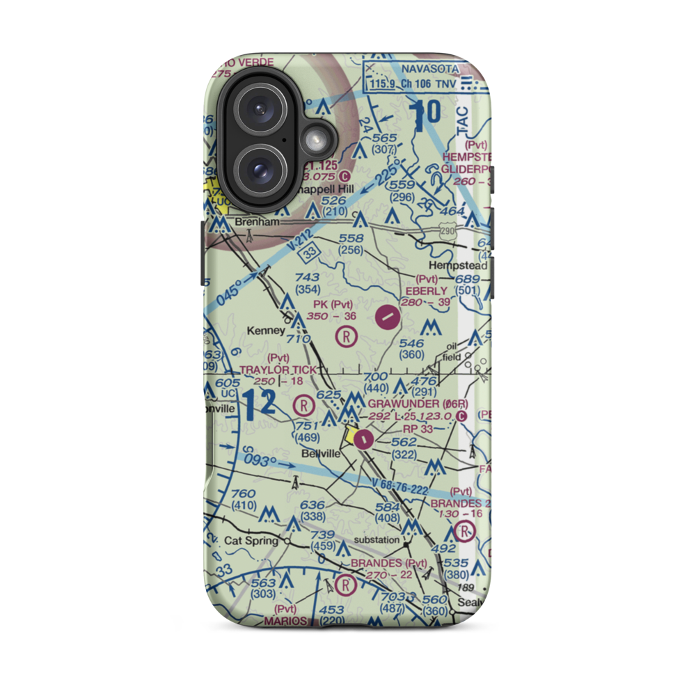 P-K Ranch Airport (60TX) VFR Sectional  Tough iPhone Case iPhone 16 Plus model shown