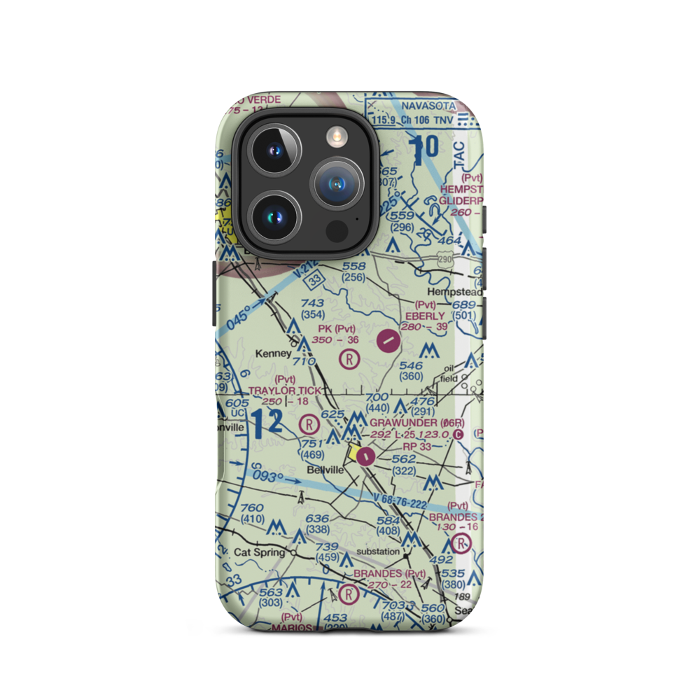 P-K Ranch Airport (60TX) VFR Sectional  Tough iPhone Case iPhone 16 Pro model shown